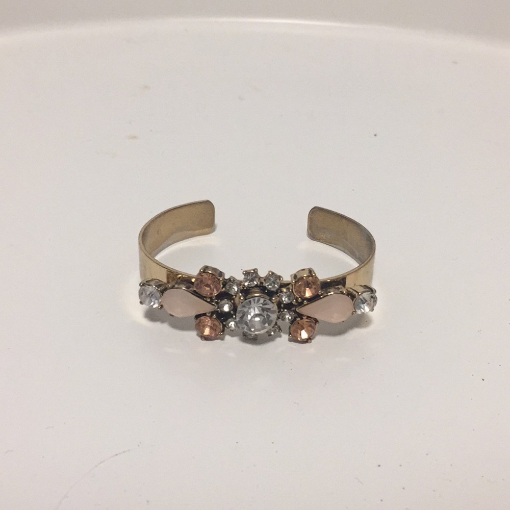 Pink rose crystal cuff